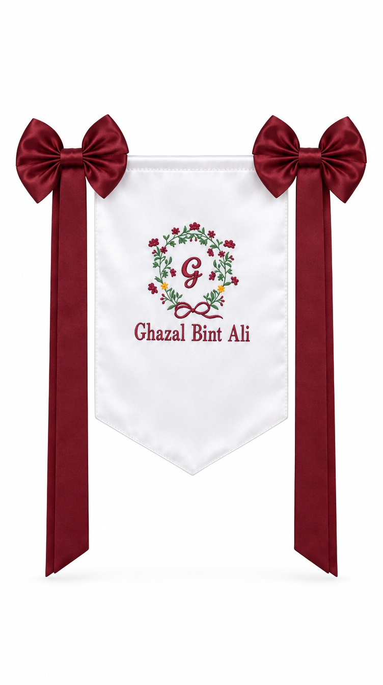 بنر استقبال المولود بالفيونكات | Personalized Baby Banner with Bows